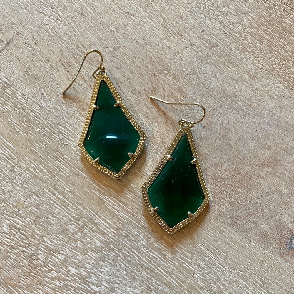 Kendra Scott emerald green earrings
